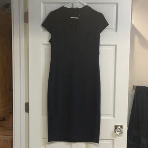 NWOT Calvin Klein Cap-Sleeve Split-Neck Sheath Dress in Indigo